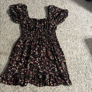 Francesca's Collections Black Floral Mini Dress